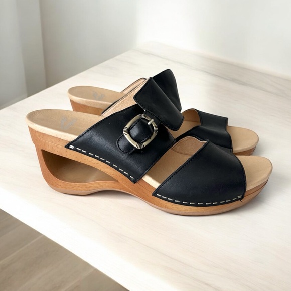 Dansko Tawny wedge leather open toe sandals 40 US 9.5 - Picture 1 of 12